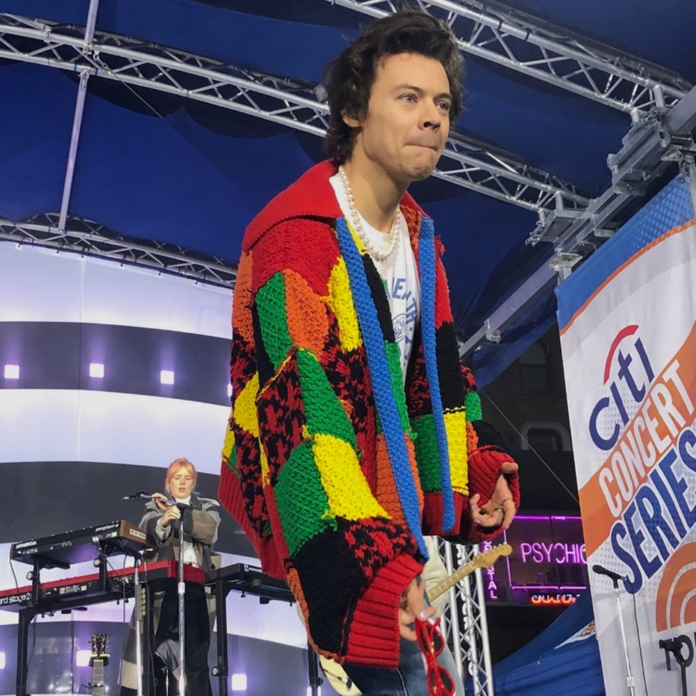 Harry Styles Hand Knitted Patchwork Cardigan - image 5